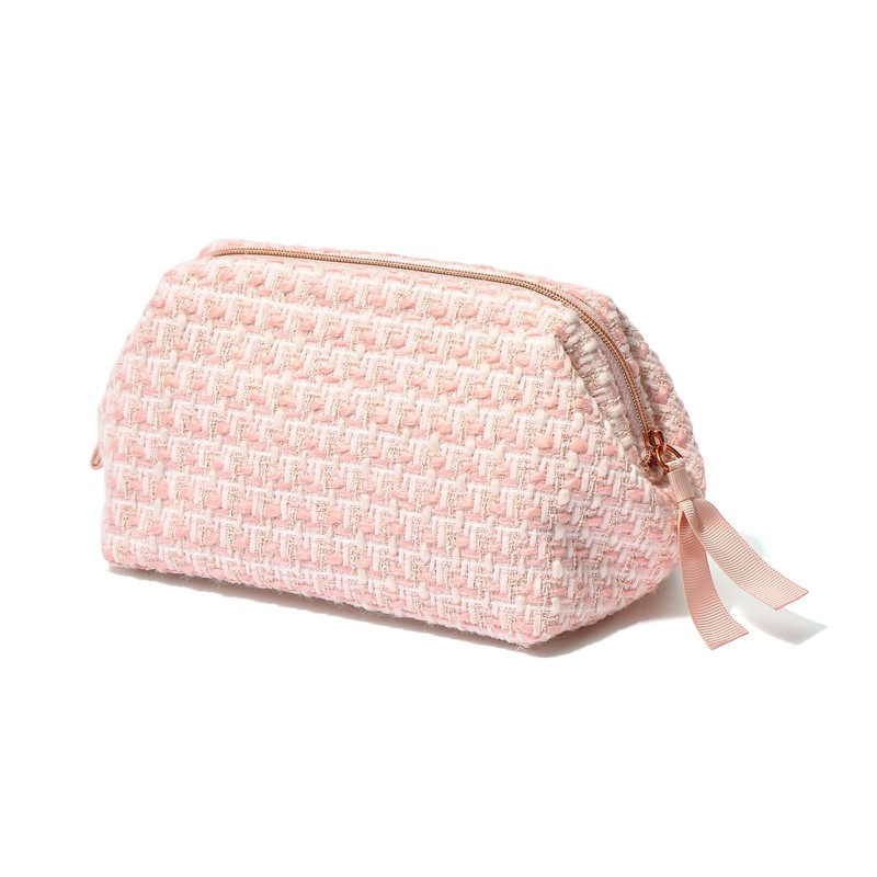 Francfranc Franc Tweed Wire Pouch, Pink