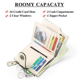 FALAN MULE Small Wallets for Women Leather Womens Wallet RFID Blocking Compact Bifold Wallet