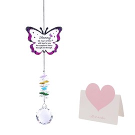 1PCS Butterfly Crystal Suncatcher Mothers Day Unique Wind Chime Gifts for Nanny, Granny Birthday Gift