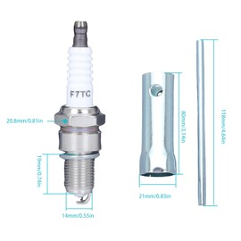 Atunee 2PCS F7TC Spark Plug for Honda GX120 GX160 GX200 GX240 GX270 GX340 GX390 4-Stroke Engine Lawn Mower Generator Go Kart Mini Bike with Wrench
