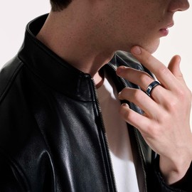 TUNGSTORY Tungsten Carbide Celtic Dragon Rings for Men 8mm Blue Carbon Fiber CZ Wedding Band Size 12