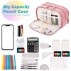 JAESITETER Big Capacity Pencil case,Soft Corduroy Pencil Bag with 3