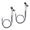 earpanda Wired Earbuds 2-Pack with Microphone | Tangle-Free Comfort Fit