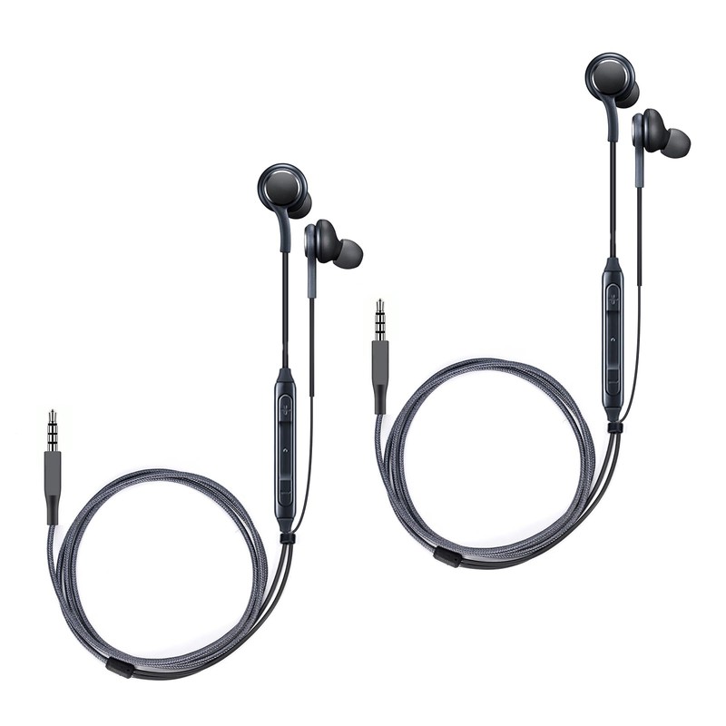 earpanda Wired Earbuds 2-Pack with Microphone | Tangle-Free Comfort Fit