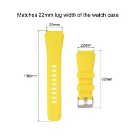 uxcell Rubber Watch Band 22mm Width, Unique Design Replacement Silicone Watch Strap for Gear S2 S3 S4 and GT/Smart Watch, Yellow
