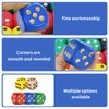 Toyhood 10pcs Large Wooden Dice Set, 3CM Colorful Round Edge