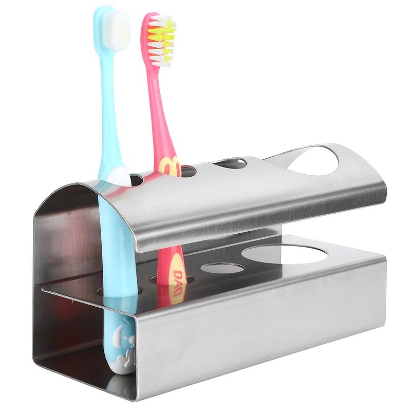 304 Stainless Steel Toothbrush Toothpaste Holding Stand Storage Bracket for