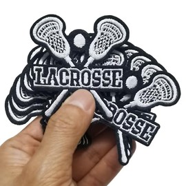 FSFYXHC - Juego de 12 parches bordados de lacrosse para planchar, chaquetas, día del juego, camionero, sombrero, parches para animadoras, animadoras, deportes, bordado a máquina, 2.2 x 2.3 pulgadas