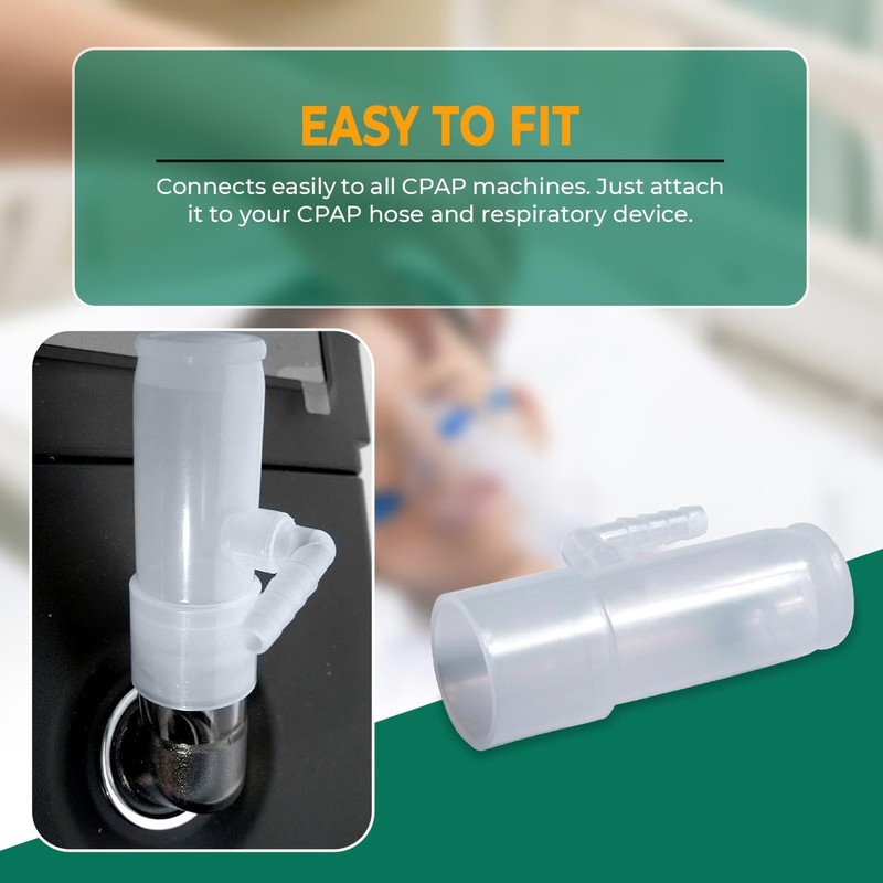 Bistras Oxygen Enrichment Adapter, Oxygen Connector. CPAP Tube Adapter- 2pk