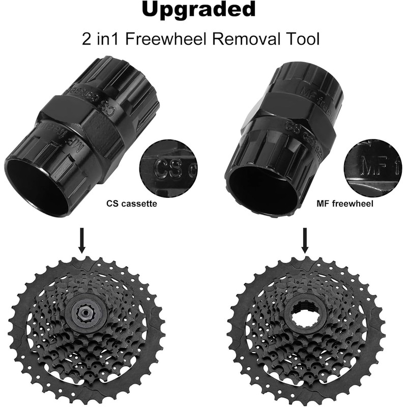 Bicycle Repair Tool Kit, Freewheel and Cassette Removal Set with