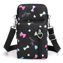 JANKS Crossbody Wallet Phone Bag for Women, Nylon Small Crossbody Shoulder Bag Arm Bag, Cell Phone Purse, Mini Wallet with Adjustable Strap