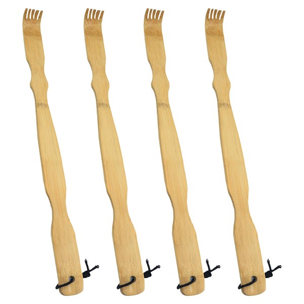 PRITOK Pack of 4 Wooden Back Scratchers: Scratching Hand Back