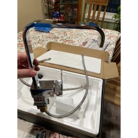 Unbranded RV Or Kitchen Faucet. 1 hole installation, Chrome Nickel Finish, W/Hoses, New