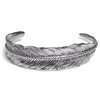 Elegatto Premium Feather Silver Cuff Bracelet for Men | Marine-Grade
