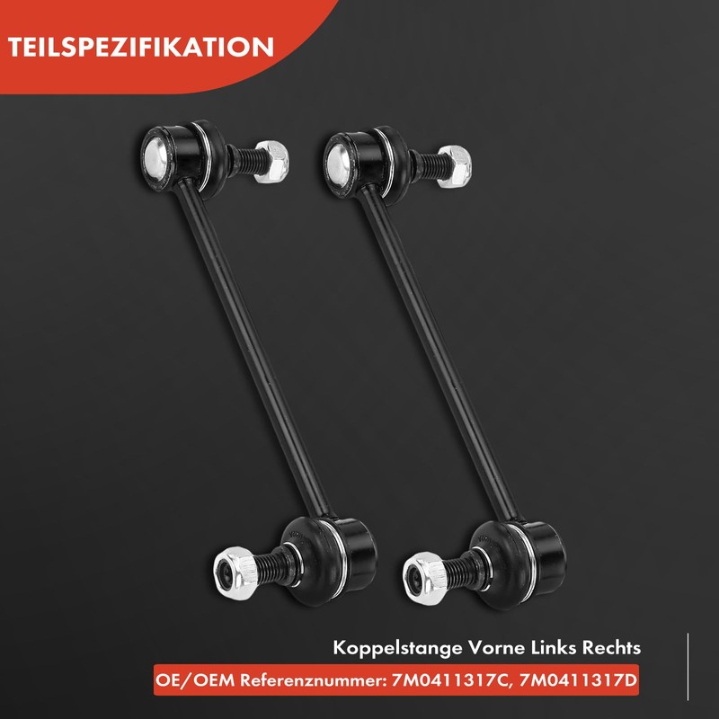 Frankberg 2 x Front Axle Coupling Rod Compatible with Galaxy
