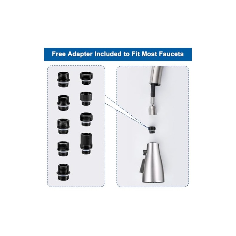 Kitchen Faucet Head Replacement, Premium 3 Function Pull Down Spray
