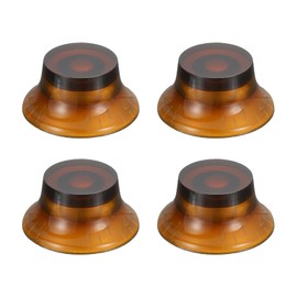 sourcing map 4PCS Guitar Top Hat Bell Knobs, Volume Tone Control Knobs for Electric Guitar Bass, Amber