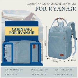 Designed for Ryanair Cabin Bag 40x20x25 Underseat Carry-ons Bag, Hand Luggage Bag Travel Backpack Cabin Size Under Seat Cabin Bag for Plane