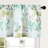 Leeva Farmhouse Whimsical Flower Valance for Windows, Linen Textured Blue