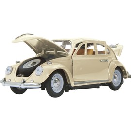 JAMARA 405111 - VW Käfer 1:18 RC Diecast 40MHz - Kultfahrzeug mit Gummi-Bereifung, öffnen von Türen, Motorhaube und Kofferraum, perfekt nachgebildete Details, hochwertige Verarbeitung, creme weiß