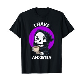 I Have Anxietea Pastel Goth Grim Reaper Anxiety Tea Lover T-Shirt