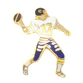 Mainly Metal Enamel Pin Badge Grid Iron American Football Player (24mm) USA America States Stateside