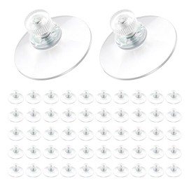 MDEOOSKY 50Pcs Suction Cup 40 mm Glass Suction Pads Clear PVC Sucker Pads Suction Holder with Screw Nut for Bathroom Wall Door Glass Window Car Shade (Clear)