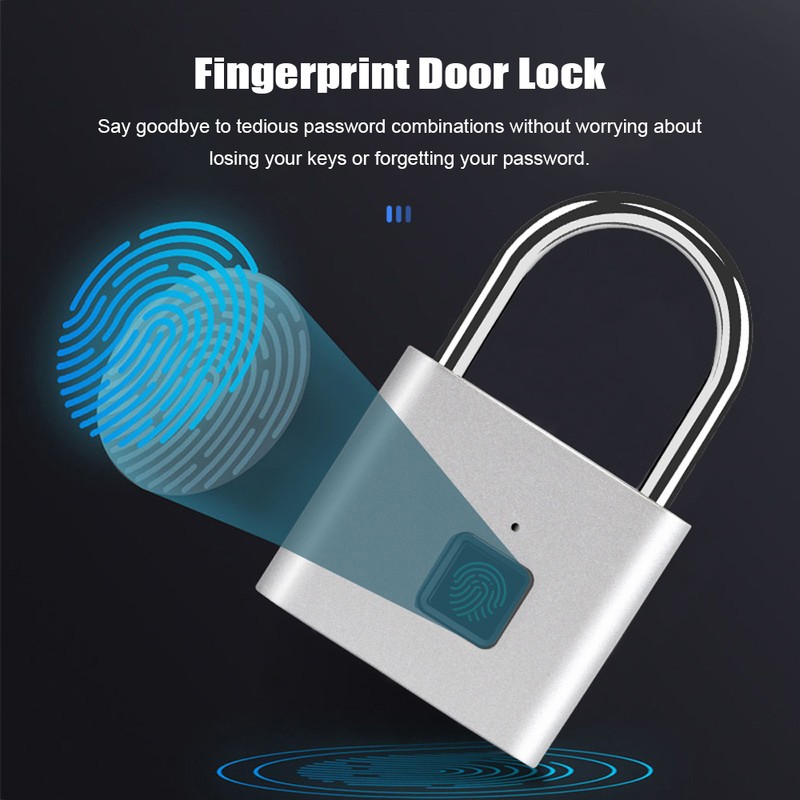 Fingerprint Padlock with USB Charging Ultra-Light Intelligent Safety Electronic Lock