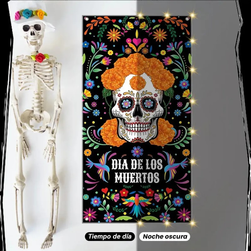 Banner De Halloween Para Puerta Cartel De Día De Los