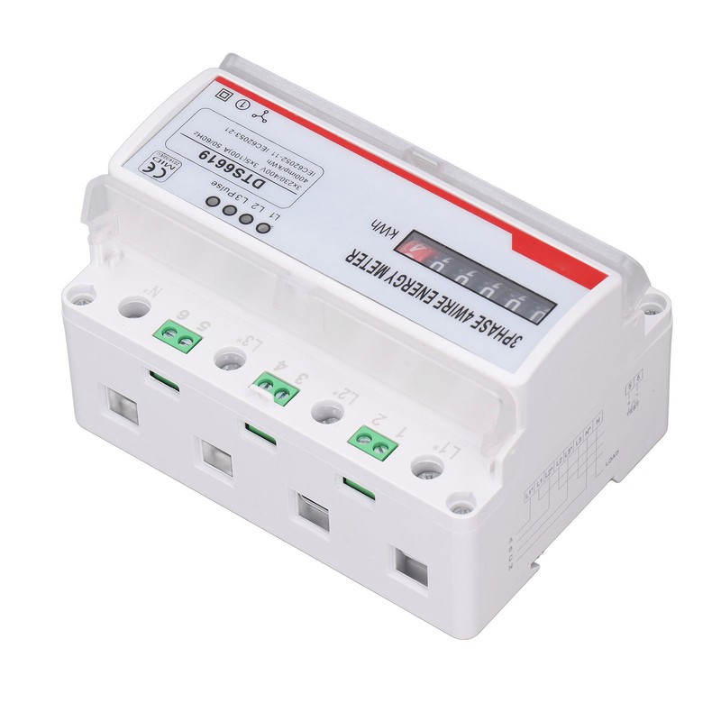Power Consumption Meter 3 Phase 4 Wires 35mm Rail Mounting