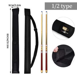 PEAPIN Pool Cue Case Bag for 1/2 Snooker & Billiard Cues Portable Adjustable Strap Snooker Billiard Cue Case Waterproof Oxford Cloth Anti-Dust Scratch Lightweight Protective Carry Case