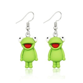 TIANHONGYAN Creative Funny Acrylic Frog Drop Dangle Earrings Cute Sweet Cartoon Resin Animal Earrings for Women Fashion Jewelry Gifts (frog)