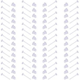 100 Pairs Clear Plastic Earrings for Sport and Work, Invisible Clear Stud Earrings with Blank Pins and backs, Great for Pierced Ears