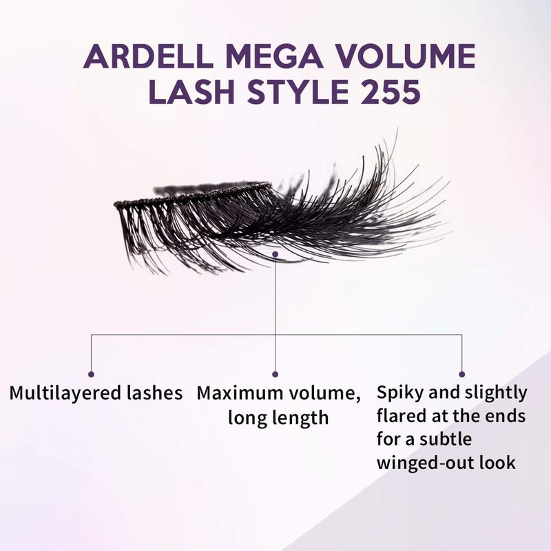 Ardell Mega Volume Lash 255 Multi-Layered False Lashes, NeverFlat Curl