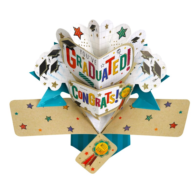 Iconikal Pop Up 3D Graduation Greeting Card With Envelope, You've