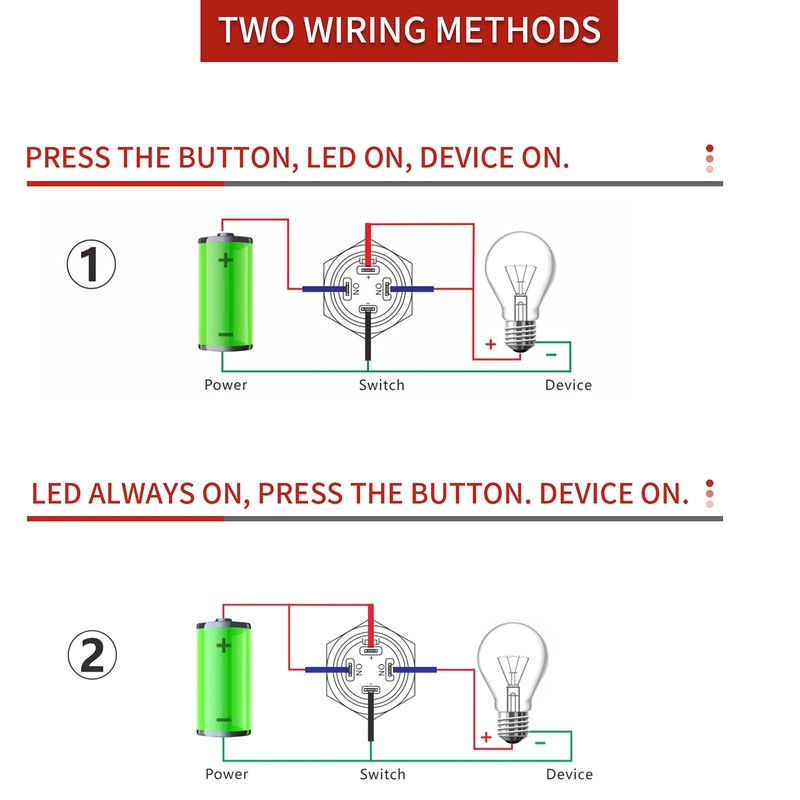 APIELE Push Start Ignition Switch, Off-(ON) Instant Engine Start Push