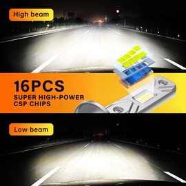 OFFCURVE Faros LED para Auto L1-H1,Tamaño Inalámbrico 1:1,300% más Brillantes, 50W 20,000 LM, Blanco 6500K, reemplazo halógeno actualizado, Plug and Play(Paquete de 2) (H1)