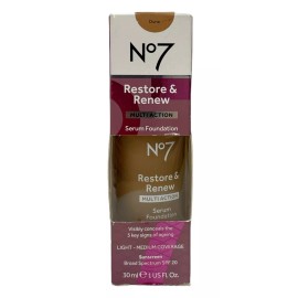No7 Restore & Renew Multi Action Serum Foundation SPF 20 (30ml/1fl) You Pick - Dune