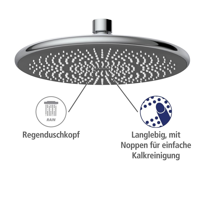 WENKO Water-Saving Rain Shower Head, Water-Saving Universal Shower Head with