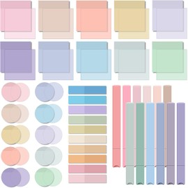 Lincia - Kit de anotación de libros que incluye 1200 hojas de notas adhesivas transparentes y 12 pestañas adhesivas estéticas en colores pastel lindos, juego de resaltadores surtidos para la escuela y
