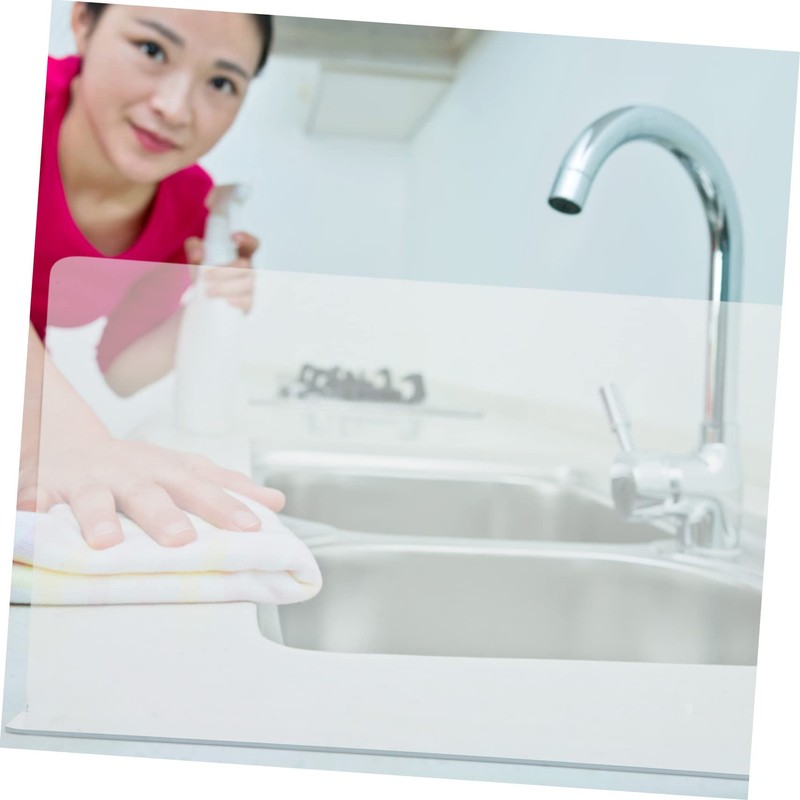 WOONEKY Bathtub Splash Guard Corner Spatter Preventer Kitchen Sink Splashing