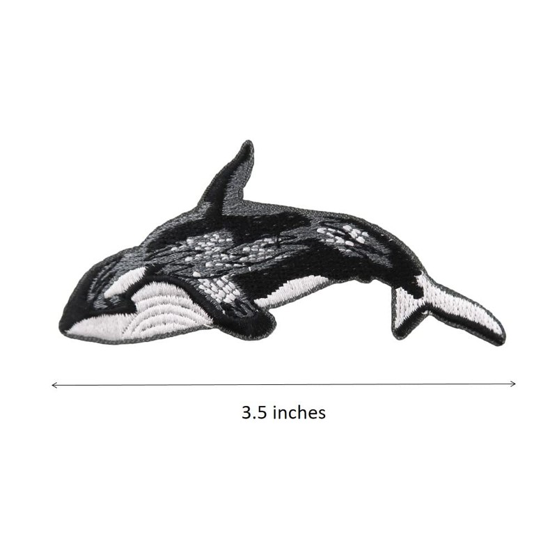 Orca Killer Whale Embroidered Iron on Patches