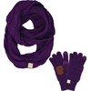 Funky Junque Kids Texting Gloves & Scarf Bundle: Dark Purple