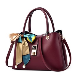 DORRISO Fashion Small Women's Handbag Elegant Handbag with Chic Bow Shoulder Bag PU Leather Women's Shopper Bag for Travel Shopping Work Holiday Business Messenger Bags, Red (red B), Elegant