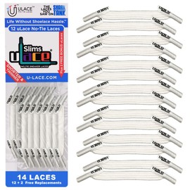 uLace Slims No-Tie Shoelaces - Elastic Shoe Laces for Sneakers - Canvas/Off White