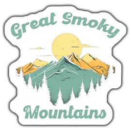 Great Smoky Mountains Sticker, Mountain Range Decal, Outdoorsy Nature Vinyl, Travel Backpack Sticker, National Park Gift - 5-Inch Sticker - 2-Pack - CCSTICKER00538