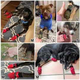 BEAUTYZOO Non Slip Dog Socks to Prevent Licking Paws -Dog Boots & Paw Protectors with Grippers on Hardwood Floors, Dogs Shoes for Hot/Cold Pavement Small Medium Large Senior Dogs Booties