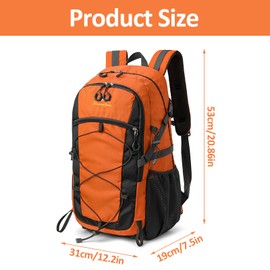 Hiking Backpack Men Women 40L, Lightweight Foldable Waterproof Travel Backpack Trekking Backpack Climbing Backpack Outdoor Large Hiking Daypack Backpack for Hiking, Travel, Camping, orange