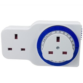 Mr. Gadget's Solutions® 24-Hour Mechanical Segment Timer, 3-Prong Dual Outlet Plug-in Mechanical Timer Grounded