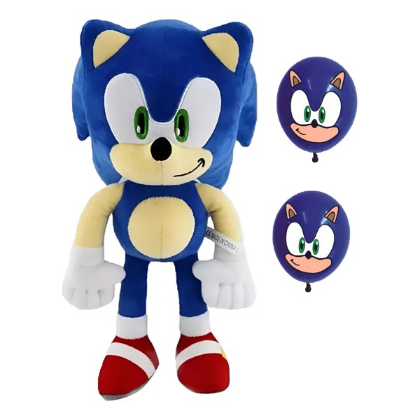 Peluches Sonic 30cm Alto Cumpleaños Navidad Regalo+2 Ballons
